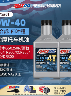 安索豪爵铃木GSX250 GW/DL250 TR300 DR300摩托车全合成机油10W40