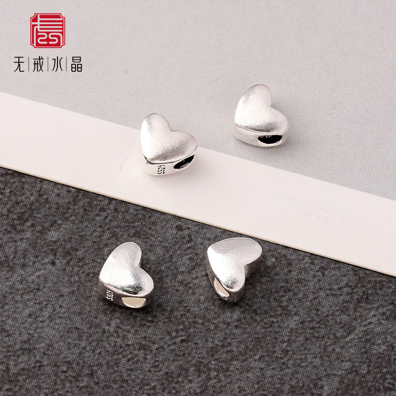 『无戒』s925银闺蜜情侣光面心形迷你隔珠珠子手绳隔珠
