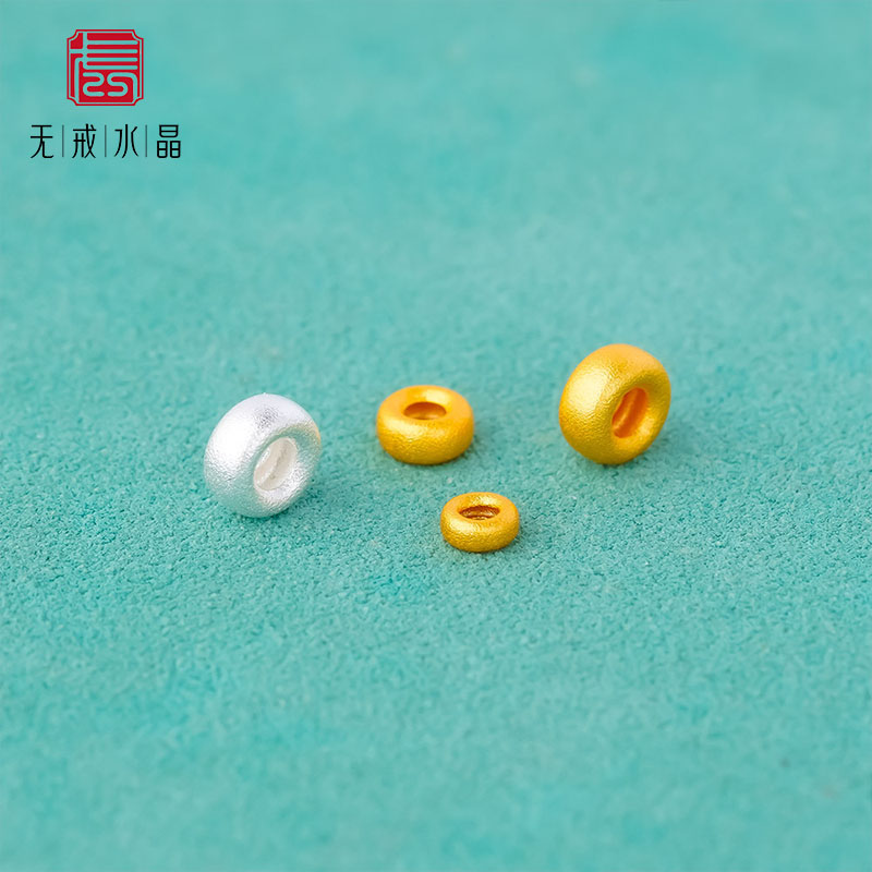 S925纯银隔珠 水泡珠车轮珠散珠 古法银珠子DIY手工编绳银饰配件