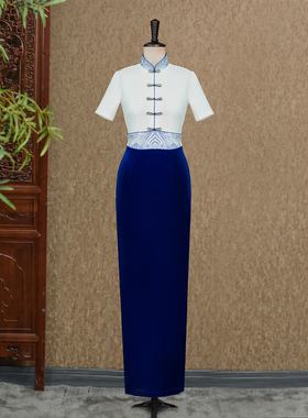 云蓝逸韵-（隆佳秀走秀旗袍112022）