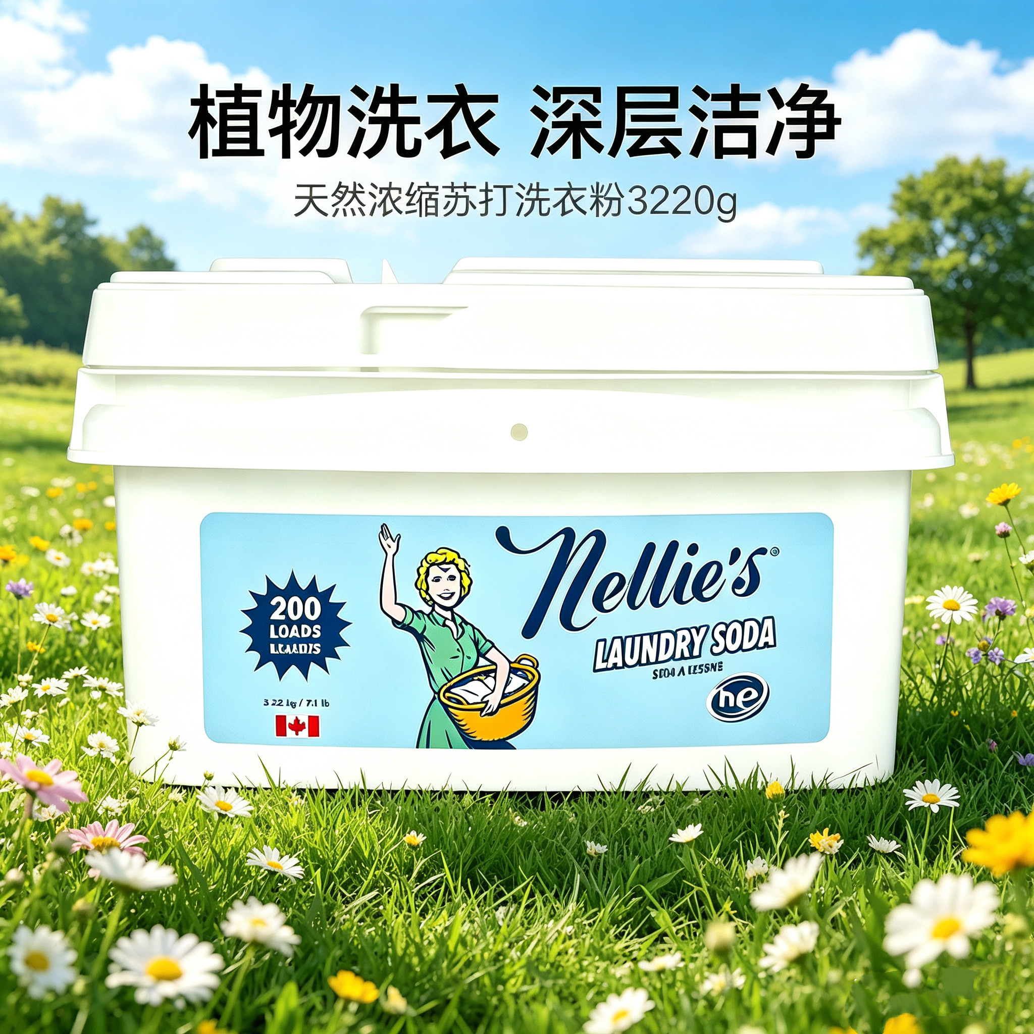 Nellies进口天然浓缩苏打洗衣粉婴童洗衣洁净烘干球活氧亮白洁净