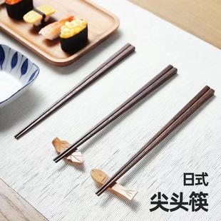 尖头四方筷无漆无蜡全实木公筷家用筷子5双套装 lcliving泰国日式