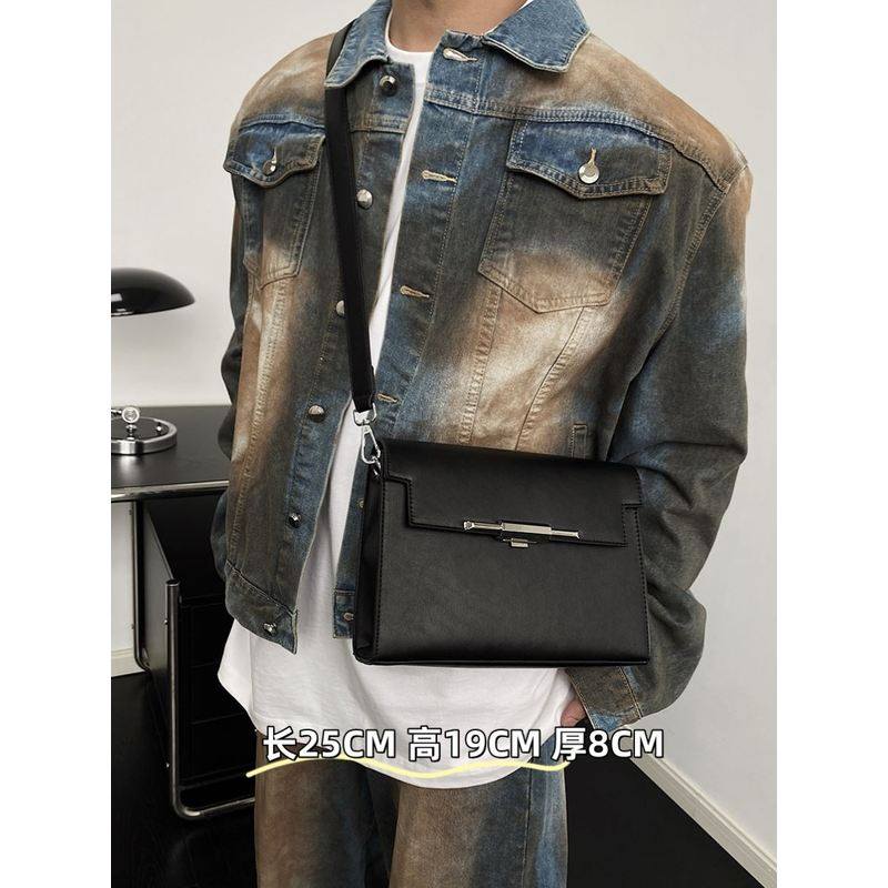 轻奢高级感锁扣小方包ins风男生盒子包潮流单肩斜挎包皮质邮差包,箱包皮具/热销女包/男包,男士包袋,淘宝优惠券,粉丝福利购,淘宝优惠卷