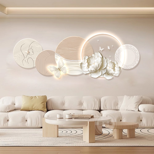 法式花卉沙发背景墙挂画