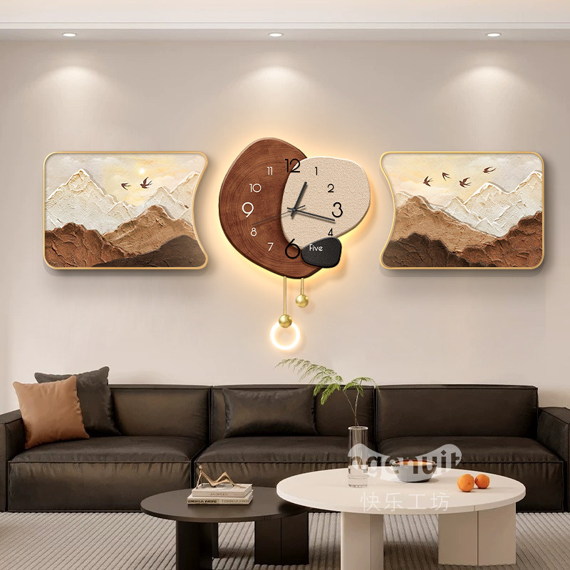 沙发背景墙挂画2026新款时来运转客厅装饰画高级感壁画轻奢中古风