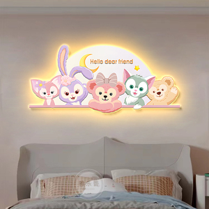 星黛露儿童房装饰画海绵宝宝氛围感灯画卡通男孩女孩卧室床头挂画