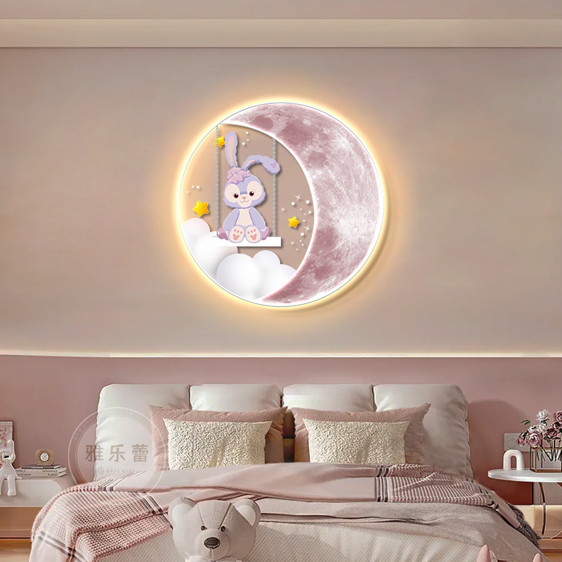 玉桂狗儿童房装饰画卡通公主房发光灯画女孩卧室床头挂画,家居饰品,现代装饰画,淘宝优惠券,粉丝福利购,淘宝优惠卷