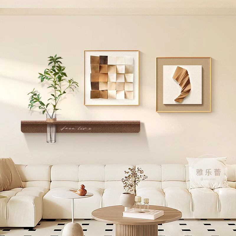 客厅装饰画沙发背景墙挂画轻奢高级感2026新款壁画水培花瓶绿植