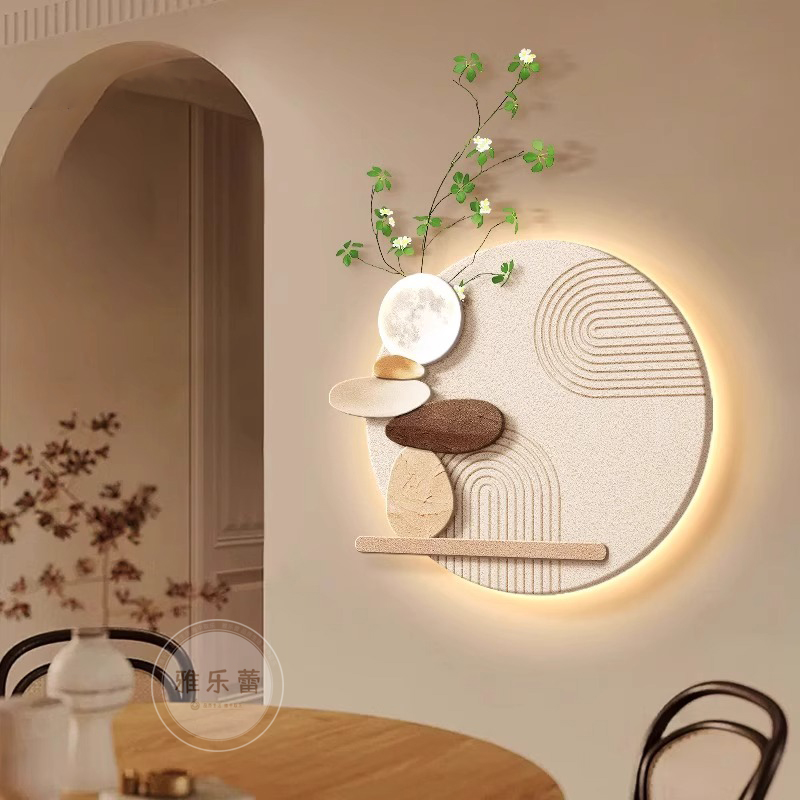 时来运转餐厅装饰画2025新款玄关客厅挂画奶油风餐桌背景墙面壁画