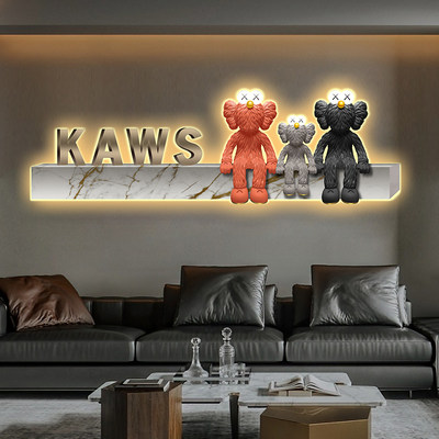 Kaws暴力熊客厅装饰画led灯画
