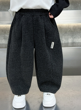 男童休闲长裤春秋装2026新款儿童韩版弯刀裤中小童宽松直筒裤潮酷