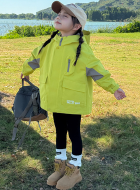 女童冲锋衣三合一春秋季2026新款宝宝三防可拆卸上衣儿童防风衣服