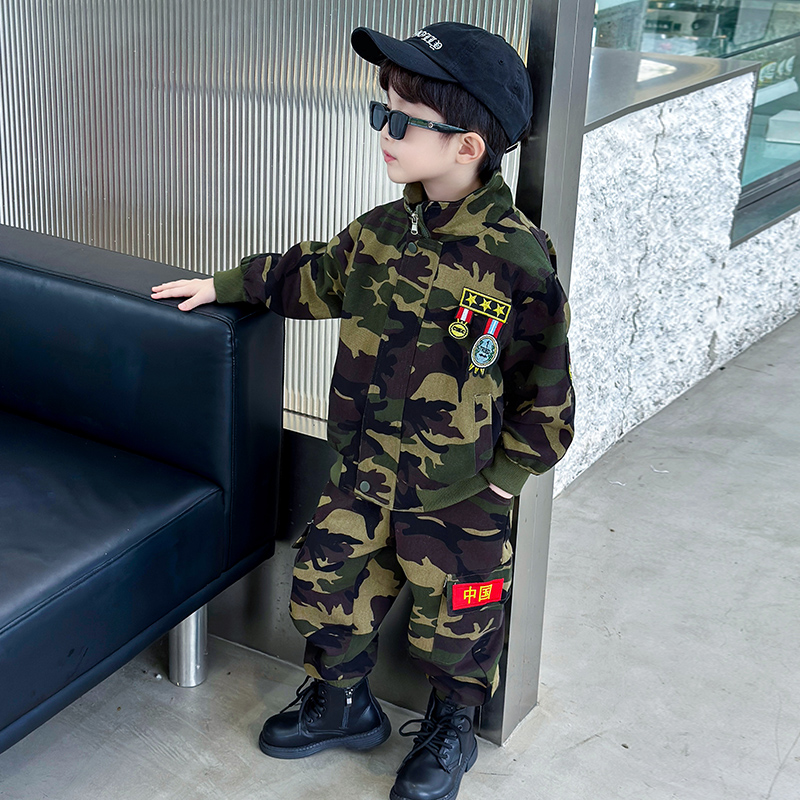 国庆表演服儿童迷彩服男童特种兵套装演出服幼儿园运动会户外春秋