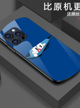 DZ适用小米15手机壳新款潮流14Pro椭圆玻璃13蓝色叮当猫12全包11防摔红米note13高级感k50小众k40简约时尚