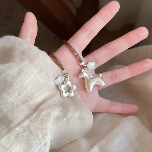 S925纯银马上有钱花吊坠编绳项链