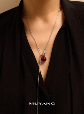 红色吊坠项链女轻奢精致小巧绝美