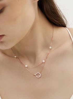 售完不补·双层珍珠乒乓球拍项链小众设计运动首饰s925银