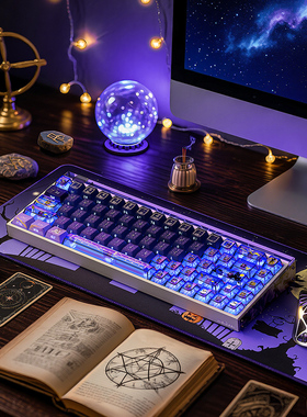 苍海月魔法少女适用wooting机械键盘键帽透明透光侧刻ev63迈从ace