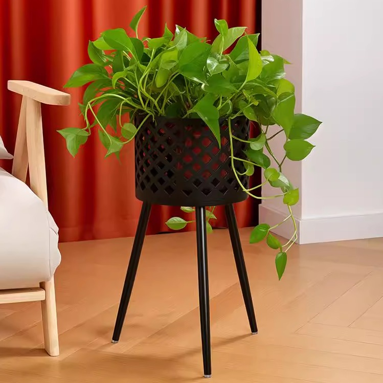 单层北欧铁艺花盆架置物架