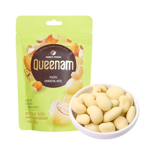 Queenam坚果仁夹心柚子巧克力制品75g越南进口