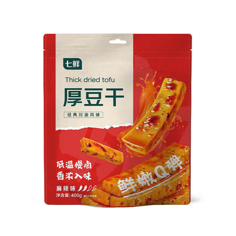 七鲜厚豆腐麻辣味400g休闲零食