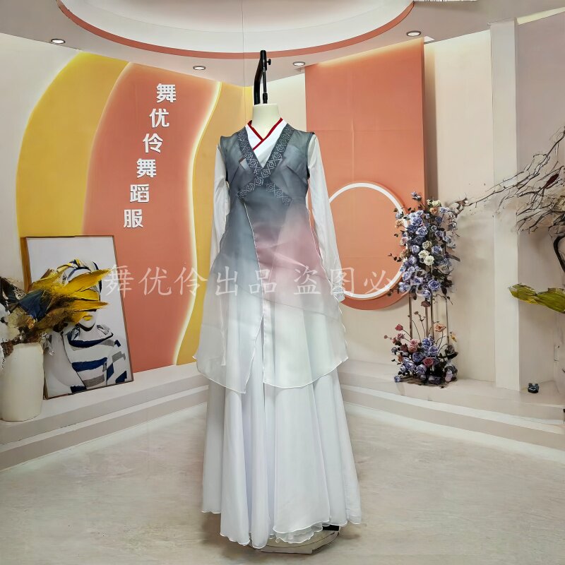 荷花奖朝鲜族女子群舞《鹤穗呈祥》同款纱裙舞蹈演出服专业定制