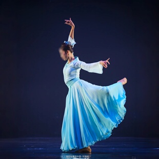 女子古典舞独舞《秋思逐云》同款渐变舞蹈演出表演服装专业定制
