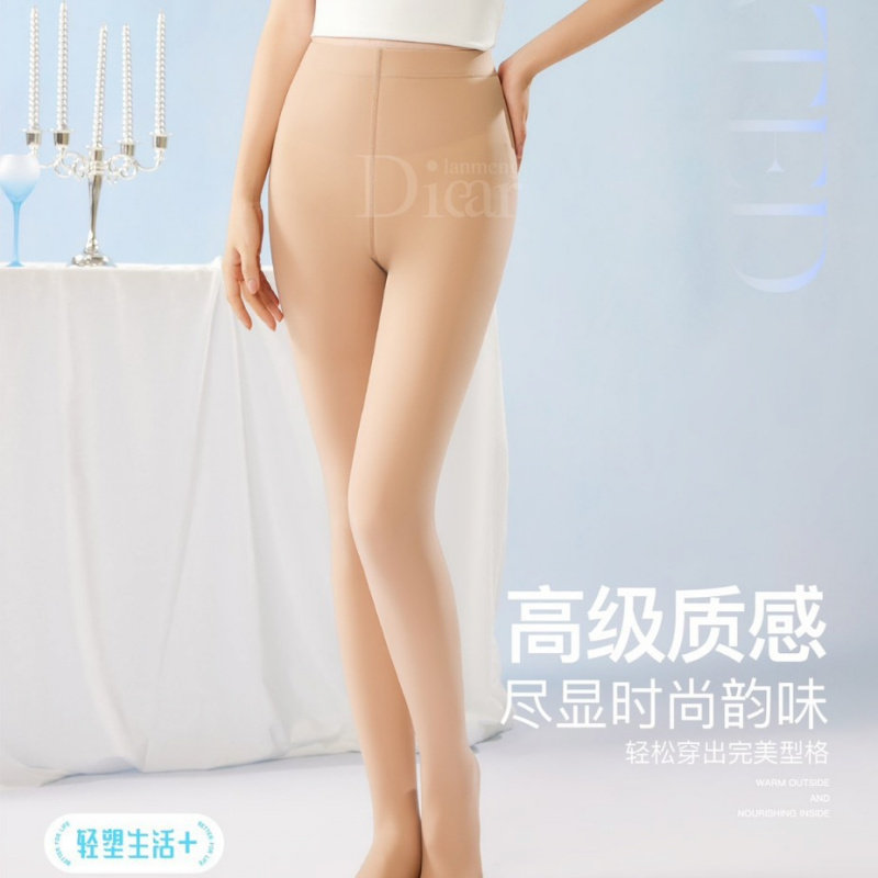 兰梦迪微微绒桃心水光袜