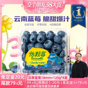 【38先加购 24日晚8付定！】怡颗莓云南蓝莓脆甜可口低GI蓝莓大果