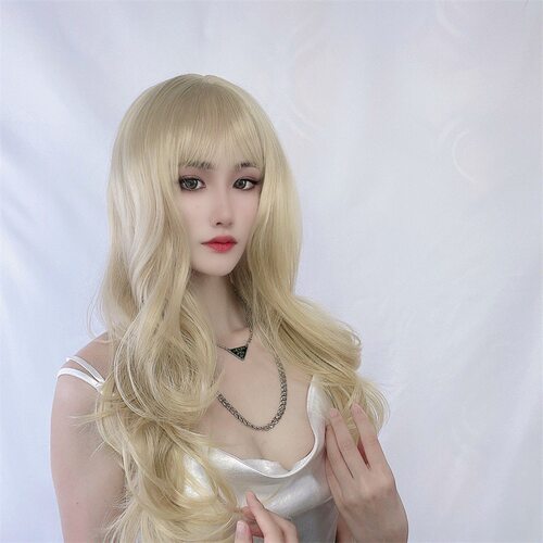 外贸欧美假发女长卷发齐