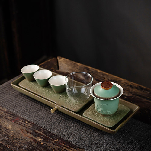 简约陶瓷窑变釉陶瓷创意茶具