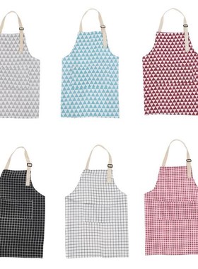 Unisex Kitchen Front Pockets Apron Greaseproof Linen Chef Co