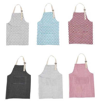 Unisex Kitchen Front Pockets Apron Greaseproof Linen Chef Co