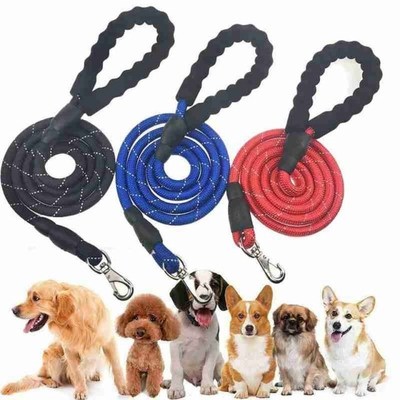 1.5m Dog Leash Night Reflective Threaded Pet Training Handle