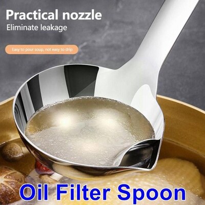 Water Scoop Filter Steel Kitchen Colander Strainer Spoon Han
