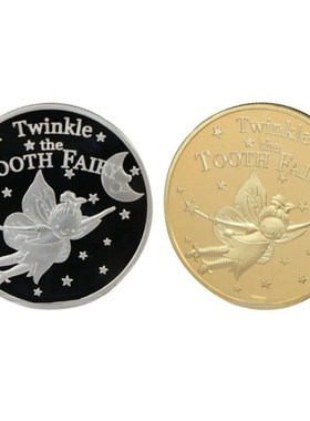 Gold Silver Plated Twinkle Tooth Fairy Coin Collection Souve