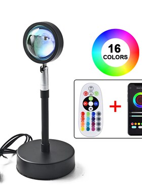 16 Colors Bluetooth Sunset Lamp Projector RGB Led Night Ligh