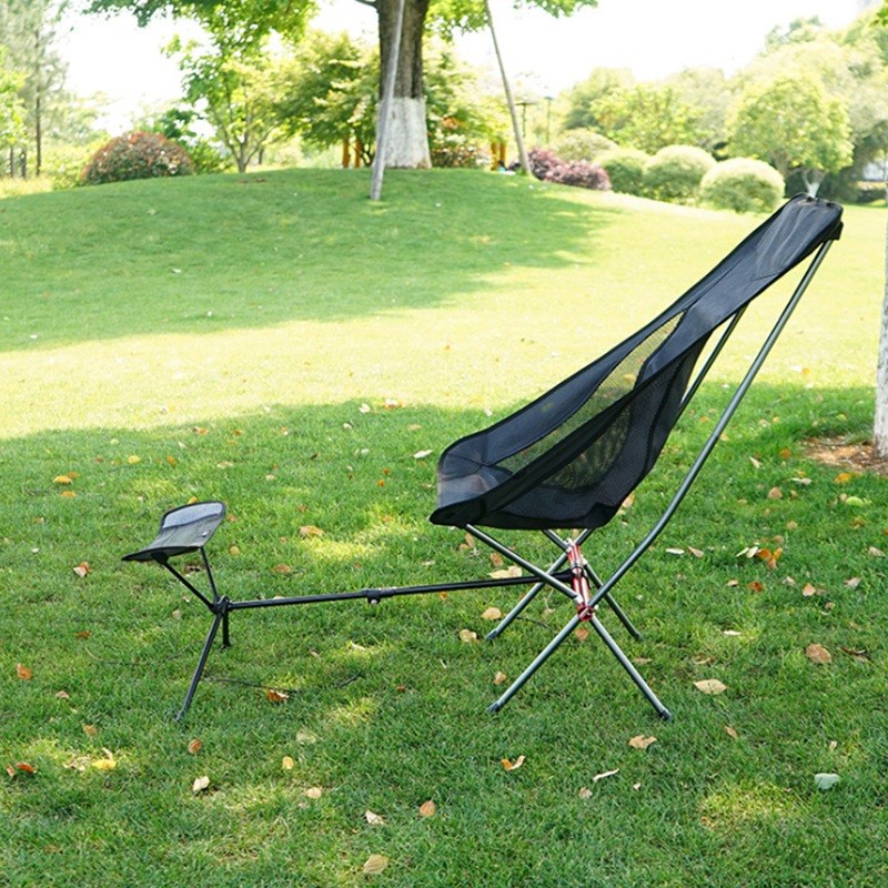 Camping Chair Retractable Footrest Portable Folding Connecta