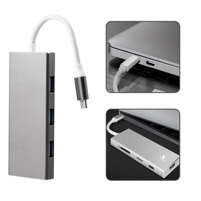 Type C Thunderbolt To HDMI 3 USB 3.0 Hub TF SD USB-C Combo A