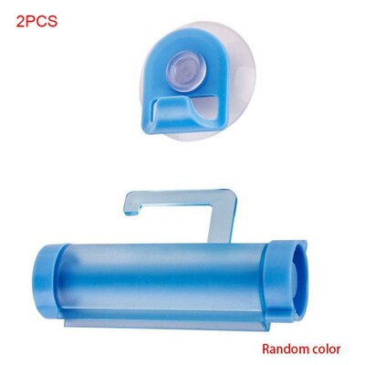 2 Pieces Random Color Rolling Squeezer Toothpaste Dispenser