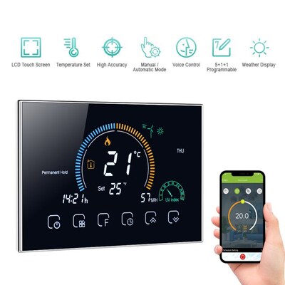 ℃/ ℉ Switchable Wi-Fi Smart Programmable Thermostat Voice