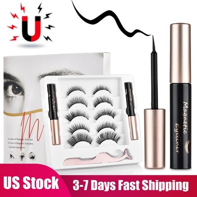 5 Pair Magnetic Eyelashes With Magnet Liquid Eyeliner weezer