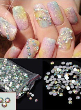 1000pcs Crystal Clear AB Non Hotfix Flatback Rhinestones Nai