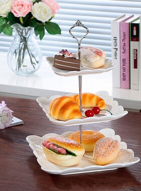 2/3 Tier Plastic Cake Plate Stand Afternoon Tea Wedding Plat