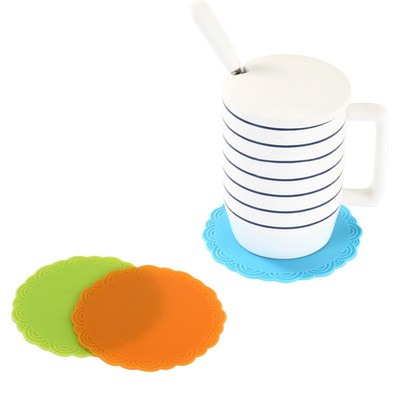 10.5*10.5cm Food grade silicone coaster placemat insulation