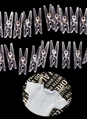 20PCS Mini Spring Clear Transparent Clips Clothes Photo Pape