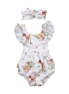 Fashion 2021 Newborn Toddler Infant Baby Girls Deer Ruffles