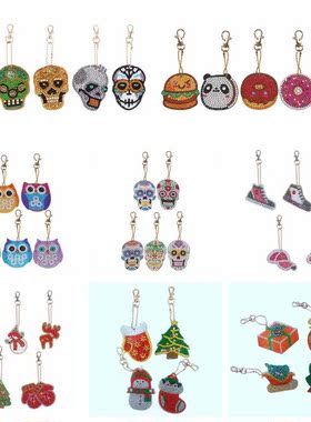 4/5pcs 5D DIY Diamond Painting Cartoon Owl Christmas Rhinest