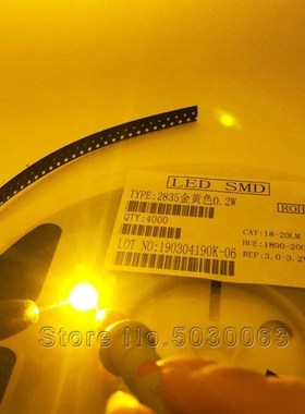200pcs/lot 2835 SMD LED lamp beads golden 18-20LM 1800-2000K