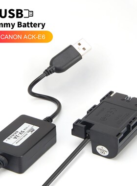 5V Power Supply USB LP-E6 Dummy Battery ACK-E6 DR-E6 Power A